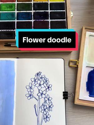 Simple flower line drawing in my sketchbook with my @Artistro palette #art #artist #paint #painting #artinspo #artinspiration #watercolor #watercolorart #watercolorpainting #flowerart #flowerpainting #sketchbook #sketchbookart 