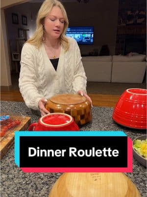 It’s Dinner Roulette Time! @Mike D @squidney_____ #leftovers #dinner #mealideas #dinnerroulette #roulette #DinnerIdeas #familyfun #midweek #meals #bowls #onesteal #familytime #familydinner #notcooking 