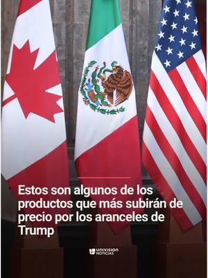 📌 Estos son algunos de los productos que más subirán de precio por los aranceles de Trump. EEUU impondrá un arancel del 25% en las importaciones de México y Canadá a partir del 1 de febrero. Te contamos cuáles son los productos más afectados. #Aranceles #México #Canandá #US #USA #EEUU #tariffs #tarifas #gasolina #autos #UniNoticias #UnivisionNoticias 