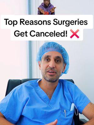 ❌ Not every surgery gets the green light! Dr. Nosrati breaks down the top reasons why procedures get canceled and how to avoid last-minute surprises. Stay informed and set yourself up for a smooth journey! 💉✨  #drnosrati #surgeryprep #plasticsurgerytips