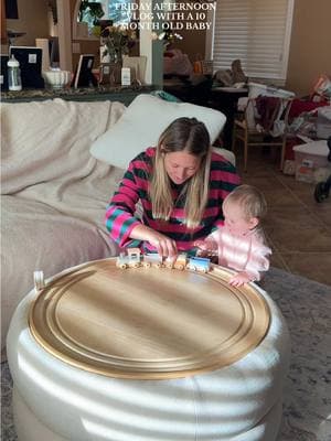 I keep saying coffee table but I mean ottoman! We love love love it (I think Stevie does too) @West Elm #westelm #mom #MomsofTikTok #momlife #momtok #momanddaughter 