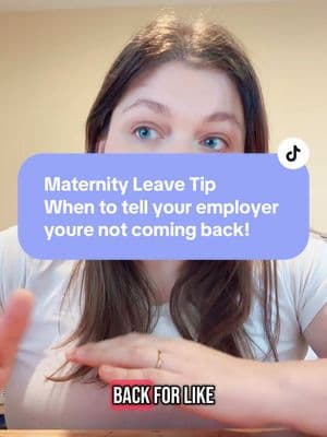 When do you tell your boss you’re not coming back?  #workingwhilepregnant #workingmom #maternityleave #maternity #pregnancy #corporate #ttc #ttcjourney #baby #pregnanttiktok #firsttrimester #pregnant #pregnantlife #secondtrimester #thirdtrimester #corporatelife 