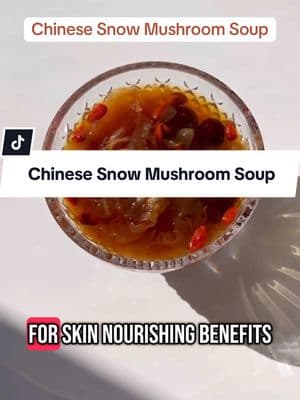 Add this Chinese snow mushroom soup in your daily routine for healthy and glowing skin & hair. #snowmushroom #snowmushroomsoup #jujube #chinesefood #foodforskin #glowingskintips 