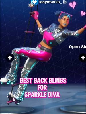 Best Back Blings for Sparkle Diva 🎀 the last one is a hear me out 😅😅 which backbling are you using?? #fortnite #codeladybtw #sparklespecialist #combos #backbling 