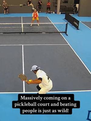 Massively coming on a pickleball court and beating people is just as wild! #pickleball #doyouknowwhoiam  #youcantbeatme #pickleballhighlights #pickleballtiktok #pickleballpro 