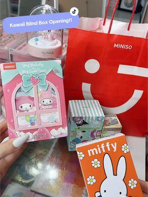 These are the cutest Blind Boxes!! Tysm again @Miniso Official @MINISO United States 🥰🛍️ #viral #kawaiitoycollector #kawaii #slime #slimeasmr #asmr #miniso #minisoshopping #noglue #noglueslime #minisoblindbox 