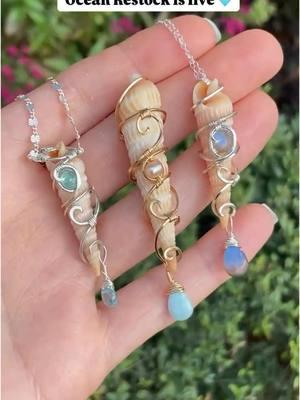 Heart of the Ocean restock is officially live in the shop friends! Tap the link in my profile bio to browse the new collection 🐚🩵 . . #sealife #seajewelry #oceangoddess #mermaid #mermaidjewelry #oceanjasper #blueopal