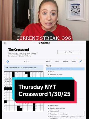 January, man. Woof. #crosswordtok 