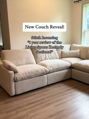 #stitch with @Kaylee Told ya I was a beige lover😆 anyways best investment ever! #sectional #review #livingspaces #furniture 