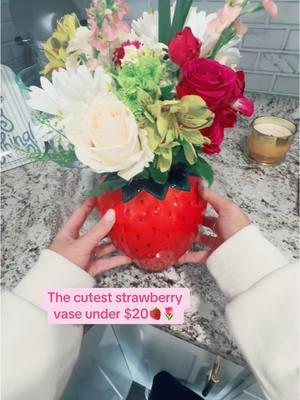 The cutest strawberry vase! Perfect for flowers or kitchen utensils! #vase #flowers #floral #floralarrangements #floralarrangement #flowerarrangement #strawberries #vintage #ceramics #ceramic #ceramicvase #flowervase #valentineday #pinkaesthetic #girly #girlythings 