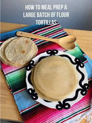 Meal prepping flour tortillas with this easy method for making a large batch that lasts all week! 👩🏻‍🍳 The secret? Partially cooking them so they stay soft and fresh when reheated. 🫓 I use a cast iron press and simple ingredients. You’ll get the perfect flour tortillas every time!  Here is the recipe in case you need it 👇🏼 1 1/3 Cups Hot Water 1/2 Cup Avocado Oil + 2 Tsp (for brushing) 1 Tsp Salt 4 Cups Unbleached All Purpose Flour Let me know if you found this tip helpful 🥰 #tortillas #cooking #mealprep #kitchentips 