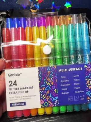 Grabie Glitter Markers! #grabie #glittermarkers #grabieglittermakers #artsupplies #TikTokShop #coloring #markers #caylastoyreview 