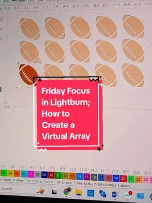 Friday Focus in Lightburn; How to Create a Virtual Array  #laser #laserengraving #lasercut #lasercutting #lightburn #lightburnsoftware #lightburntips   #CapCut 