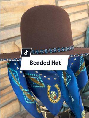 Lockjaw 💙😱 #beadedhat #beadwork #nativetiktok #nativebeadwork #shortyscaboyhattery #cowboyhat #beadedcowboyhat #lockjaw 