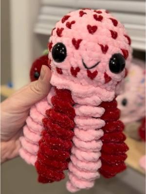 ❤️❤️❤️❤️❤️ #crochet #amigurumi #SmallBusiness #plushies #handmade #shopify #website #crochetersoftiktok #valentines #cute #strawberry #ValentinesDay #ValentinesDay #plushiedrop #stuffedanimals #marketprep #jellyfish 