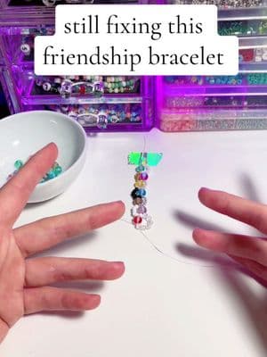 Replying to @Aly Friendship bracelet bead combos and designs are usually easier than this!  Thank you everyone for the great ideas!  #makethefriendshipbracelets #handmadejewelry #makingbracelets #beads 