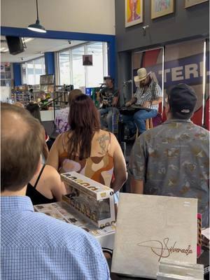 Me and Zach doing an in-store performance at the legendary Waterloo Records in Austin at the release of ‘Silverada’. I’ll never forget the first time the band got to do an in-store here - we took out an ad in the Austin Chronicle and got our pictures taken under the giant window cling of our album on the store window. Support your local music store, y’all.  #silverada #mikeandthemoonpies #waterloorecords #austin #texas #recordstore 