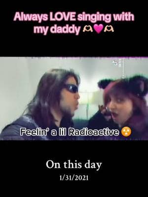 I 🖤 singing with my fiancé my daddy 🥰🥰🥰🥰🥰🥰 #engaged #emo #radiopersonality #onthisday #radioactive 