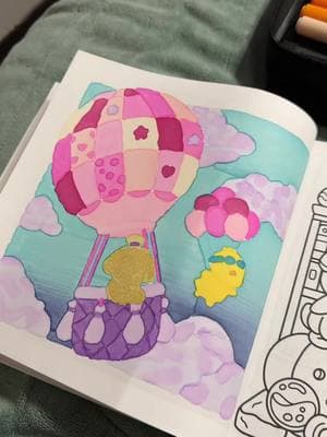 Another coco who cozy friends this evening! #colortok #coloring #cocowyo #cozyfriends #hotairballoon #alcoholmarkers 