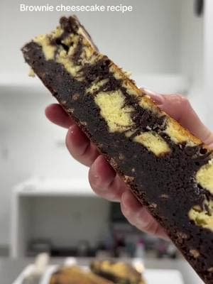 🍫CHEESECAKE BROWNIE RECIPE🍫 22cm (9inch) cake ring  ✨Brownie Ingredients: 	•	105g dark chocolate  	•	10g cocoa powder 	•	1 tsp instant coffee 	•	135g butter  	•	180g granulated sugar 	•	55g brown sugar 	•	1 tsp salt 	•	3 large eggs 	•	1 tsp vanilla extract 	•	60g all-purpose flour 	•	25g cocoa powder  	•	130g semisweet chocolate chips ✨Cheesecake Ingredients: 	•	250g cream cheese  	•	50g granulated sugar 	•	50g heavy cream 	•	2 large egg yolks 	•	1 tsp vanilla extract Bake it at 325F for 55min. 💕 Don’t forget to save it 💕 #brownies #brownie #cheesecake #cheesecakes #browniecheesecake #brownierecipe #bakery #bakerybayarea