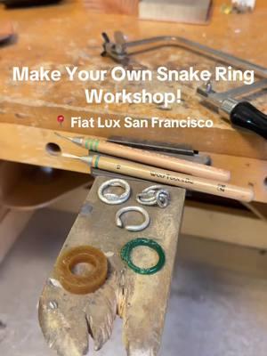 Learn to make your own snake ring! Join us Sunday, February 16th at the Fiat Lux Mission San Francisco Studio with @Rainie Brazil! 🐍 Carve your own snake pendant or ring from jeweler’s wax and have it cast in solid sterling silver (or upgrade to gold!) Choose the morning and early afternoon session, attendance is limited & registration is open via the link in bio. Can’t make it? Order your own Ring Carving Kit or Pendant Carving Kit and learn from home or check out our 2025 workshop schedule!  #fiatluxsf #sfmade #howitsmade #lostwaxcasting #jewelrymaking #diyjewelrymaking #yearofthesnake #neverenoughsnakes #snakering #snakejewelry #jewelrystudio #thingstodosanfrancisco #sanfrancisco #waxcarving #valentinesdateidea #datenightideas #dateideas #galentinesdayideas #jewelrytiktok #jewellrytiktok 