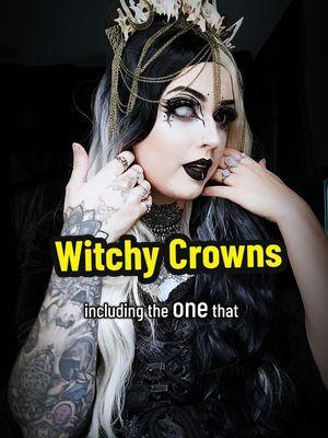 One of a kind witchy Crowns with bones and real crystal gemstones ♥️ which one was your favorite? tag a witch who needs one in their life! #naturalmysticsdesign #crowns #witchycrowns #crystalcrowns #witch #witchy #oddity #goth #gothstyle #gothgirl 