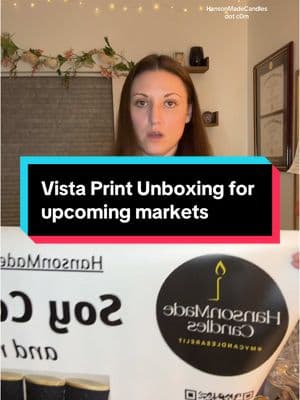 #hansonmadecandles order from #vistaprint 🕯️ #unboxing #vendorevent #streetfair #phoenix #shopsmallbusiness #shophandmade #candlemaker #craftfair #farmersmarket #candletok 