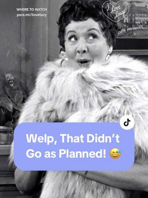 Welp, that didn't go as planned! 😅  #ilovelucy Now Streaming on #PlutoTV and Paramount+ #lucilleball #classictv #1950s 