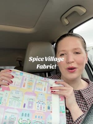 SPICE VILLAGE FABRIC! Darlington Isle on Spoonflower and GrandmillennialLane on Etsy 🪡🩷✨ thanks for sending me this!! 🤩 Now to make a vintage apron or PJs? #lenoxspicevillage #spicevillage #fabric #fabrichaul 