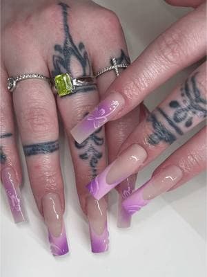 Purple airbrush set💜✨ follow for more nail content🫶🏼 #nailinspo #airbrushnails #longnails #acrylicnails #howtodonails #nailsforbeginners #nailsnailsnails #nailsoftiktok #nailartvideos 