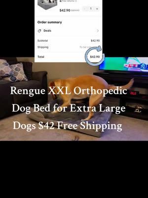 Rengue XXL Orthopedic Dog Bed for Extra Large Dogs $42 Free Shipping #Rengue #OrthopedicDogBed #DogBed #dog #fyp #viralvideo #TikTokShop #shopping 