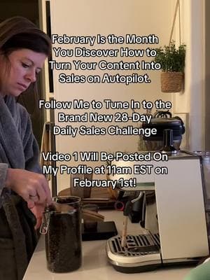 Follow to tune in to the 28-Day Daily Sales Challenge!  When I launched my personal brand I went from no sales to consistent 20k months in 90 days even though I had no audience, no influence, and no idea where to start. Through the month of February I’ll be sharing the exact blueprint I used to make it happen right here on TikTok! New videos will be posted daily at 11am EST. Hit the follow button and let’s go!  #Businesstok #tiktokforbusiness #entrepreneurtok #solopreneurs #coursecreators #businesscoaching #onlinecoaching #femaleentrepreneur #businesscoachforwomen #tiktokgrowthtips #affiliatemarketing #contentcreatortips #femaleentrepreneurs #femaleentrepreneurjourney #onlinecoaching #onlinecoachingbusiness #tiktokforbusinessgrowth #socialmediamarketing 