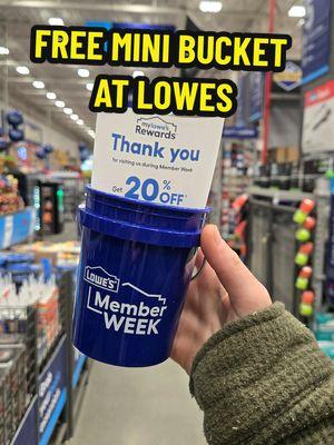 Did you go to @Lowe’s and get your FREE Member Rewards bucket and coupon today? I did!  . . Comment MINI and I'll send you a link to get one yourself! #LowesHomeImprovement #lowesmember #lowesrewards #memberrewards #minibucket #lowesmemberweek #lowes #LowesPartner #minis 