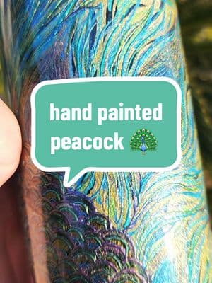 more like 5-7 😂 This one is going on my personal list and the old peacock cup listing is being updated for this one 🦚 #handpainted #peacock #showoff #gluework #epoxy #tumbler #art #twistedbaublez 