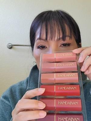 Check out these HanDiaYan lipsticks. It's only $8.99 for 6 of colors!! #lipstick #womenlipstick #lipsticks #binstonbeauty #makeuptryon #makeuphauls #tiktokshopcreatorpicks #beautylips #beautytoks 