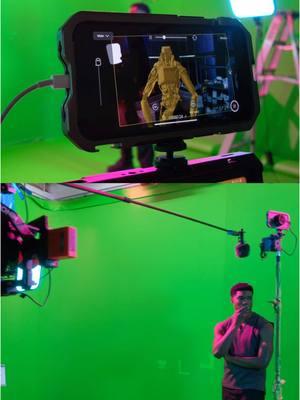 Using the virtual production app Jetset to track a 3D character in a scene #virtualproduction #vfx #blender #greenscreen #aftereffects 