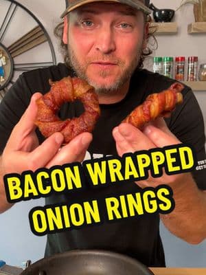 Onion Rings Wrapped in Bacon?? Who says no?! 🤤🔥 #onionrings #bacon #danosseasoning #cookwithme #cookingathome 