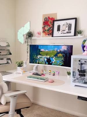 happy february 🥹🌱✨ #desksetup #desktour #pcsetup #GamingSetup #gamingroom #cozygaming #whitesetup 