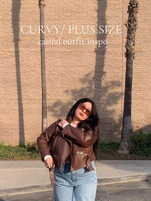 Another casual work look as a visual merchandiser 🤎 I’m shopping my closet lately. But here are the details ⬇️ Jacket @fashionnova  Top & jeans Target Bag @guess  Sneakers @puma  Sunglasses vendor market  #outfitinspo #plussizeoutfit #curvyoutfitideas #plussizeootd #size14style #casualoutfit #casualoutfitinspo 