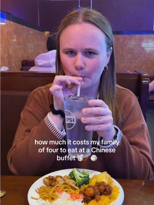 buffets are so cheap! total is at the end!✨ #eatingout #goingouttoeat #howmuchispend #whatitcosts #whatispendinaday #goingouttoeatwithkids #chinesebuffet #familyoffour 