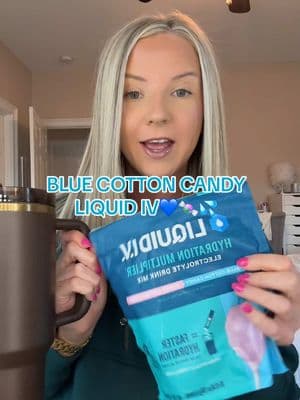 YALLLL. the blue cotton candy flavor💙😍💕 #liquidiv #liquidivhydration #hydrate #water #watertok #flavoredwater #drink #drinktok #drinkwater #drinking #tts #viral #fyp #fypシ #product 