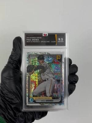 Just Graded! 🔥 2024 Bowman Chrome Paul Skenes Speckle Refractor 153/299 💎😍🔥 Submit today! #PaulSkenes #Skenes #BaseballCards #RookieCard #fypageシ