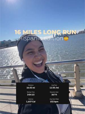 16 mile long run but make it ✨hispanic✨ ⠀⠀ #newyorkcontentcreator #nyccontentcreator #latinacontentcreator#newyorkvlog #nycvlogger #longrun  #newyorkcontentcreator #parismarathon #marathontraining #marathon #trainingblock #nycmarathon #runna #nycmarathon #nymarathon #tcsnycmarathon #Running #runclub #runclubnewyork #goatsrunclub #run #runningmotivation #thegoatsway #runningclub #newyorkrunclub #nycrunclub 