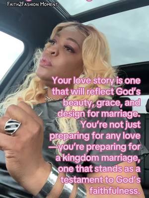 #pov Your love story is one that will reflect God’s beauty, grace, and design for marriage. You’re not just preparing for any love—you’re preparing for a kingdom marriage, one that stands as a testament to God’s faithfulness. #iamjnicolle #shespeaks #selflovejourney #Love #kingdomhearts #date #dating #kingdomwife #marriage #wisdom #kingdomspouse #fyp