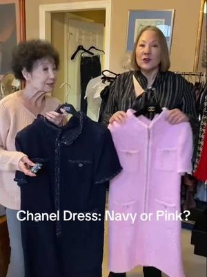 Chanel Dress: Navy or Pink? We posted an #OOTD of the @ChanelOfficial pink dress on January 14, 2025. I also own this dress in Navy. #styledbyjoanne Dress:#chanel shoes: #chanelshoes brooch: @Valentino brooch: @Oscar de la Renta 