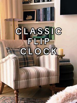 This is such a cool piece. Not only does it give a cool aesthetic but it is visually easy on your eyes ! Large numbers are perfect and the number flip is quiet without any annoying sounds. This would be great in an office as well as at home ! What a unique gift idea ?! #clock #flipclock #nostalgicclock #officeclock #officeaccessories #stylishoffice #officeessentials #bookshelfdecor #largenumberclock 