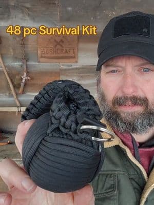 Can you survival with this 48 pc Survival  Kit? I bet I can. If this video goes viral, I will take this kit out for a Survival Challenge.  #burningriverbushcraft #survivalkit #survival #paracord 