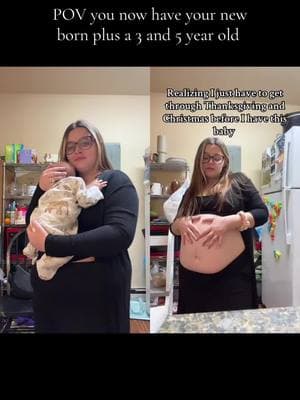 #duet with @Lexii Thompson #OhShit Shit just got real! 9 months in Vs. 1 month out! #boymama #sahm #newborn #momof3 #pregnantlife #mamalexii11 