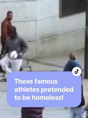 These famous athletes pretended to be homeless! #fyp #foryou #ronaldo #shaq #chrislong #williamhayes #Soccer #NBA #nfl #rams #homeless