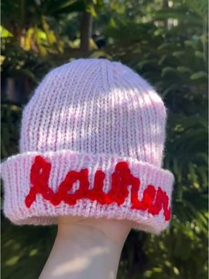 Just finished this adorable custom beanie for a little Lauren! ✨ Hand-knit with love and personalized to keep a sweet toddler cozy and stylish just in time for Valentine's day!  DM me on the other app 💌 #PrettyInPurls #CustomKnitwear #HandmadeWithLove #ToddlerStyle #knittersofinstagram #knitlove #knitwear #handknitting #knit #knitspo